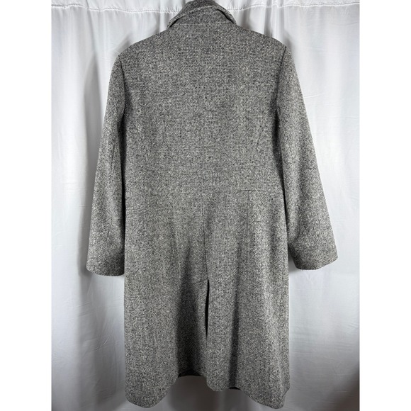 Worthington Women's Gray Tweed Wool Blend Button Front Knee Length Coat - Medium - Picture 8 of 10